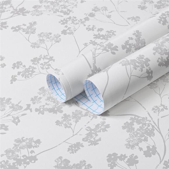 Wallpaper Peel & Stick Gray White SelfAdhere Removable Waterproof 17.3''x78.37'' - Picture 1 of 6